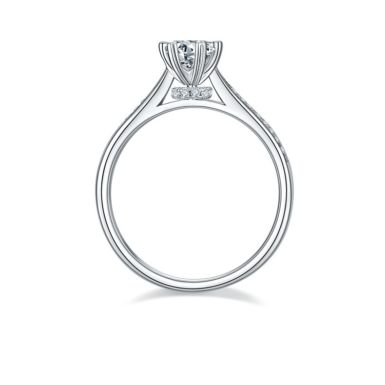 0.5CT Moissanite Ring In Sterling Silver