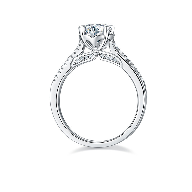 1CT Moissanite Ring In Sterling Silver