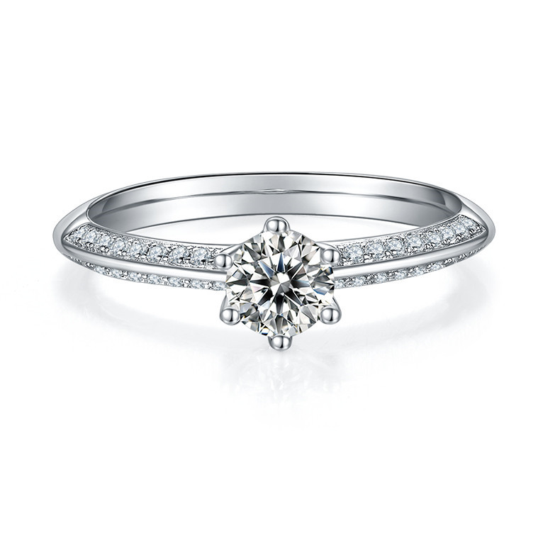 0.5CT Moissanite Ring In Sterling Silver