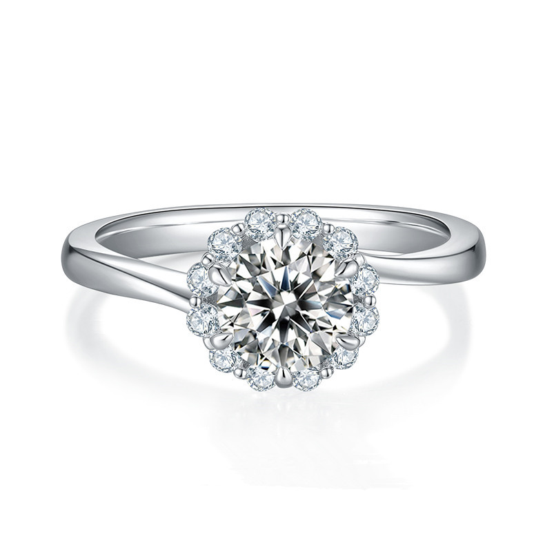 1CT Moissanite Ring In Sterling Silver