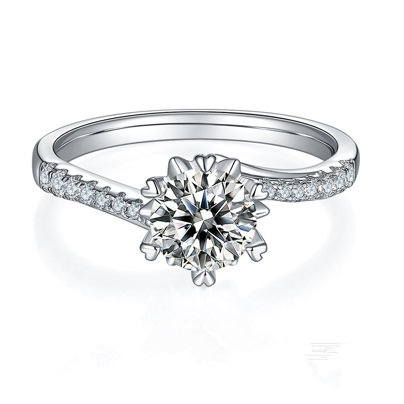 1CT Moissanite Ring In Sterling Silver