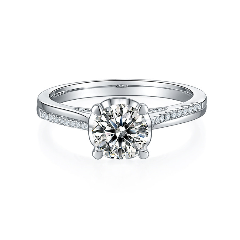 1CT Moissanite Ring In Sterling Silver