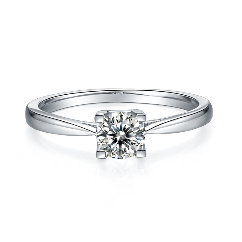 0.5CT Moissanite Ring In Sterling Silver