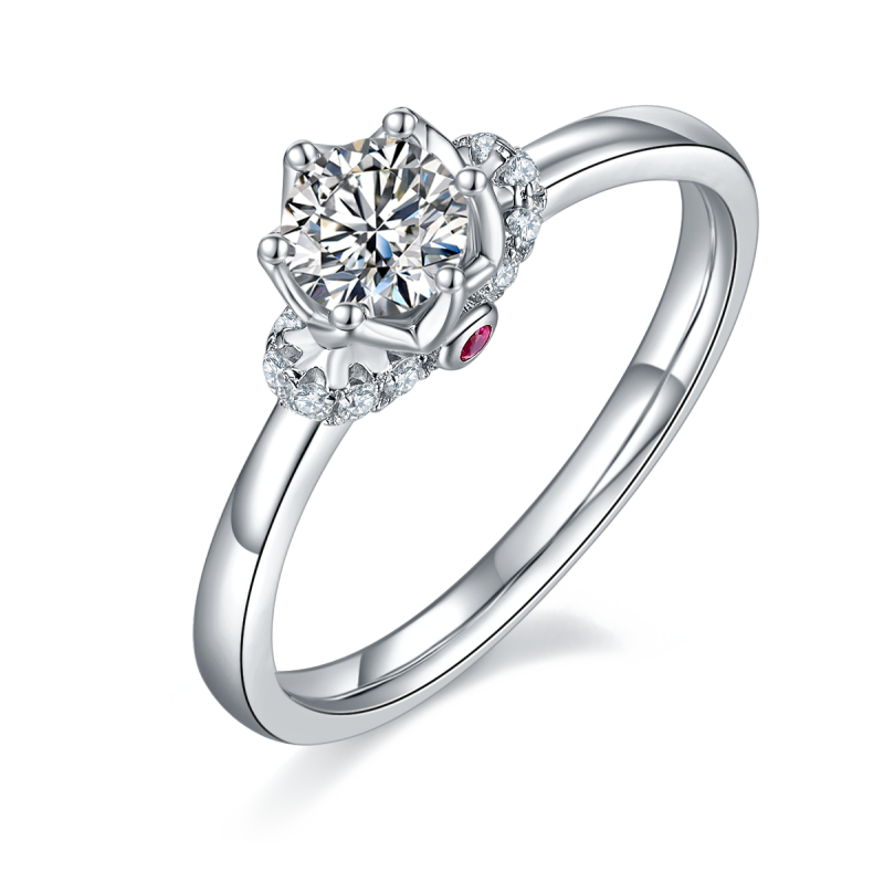 0.5CT Moissanite Ring In Sterling Silver