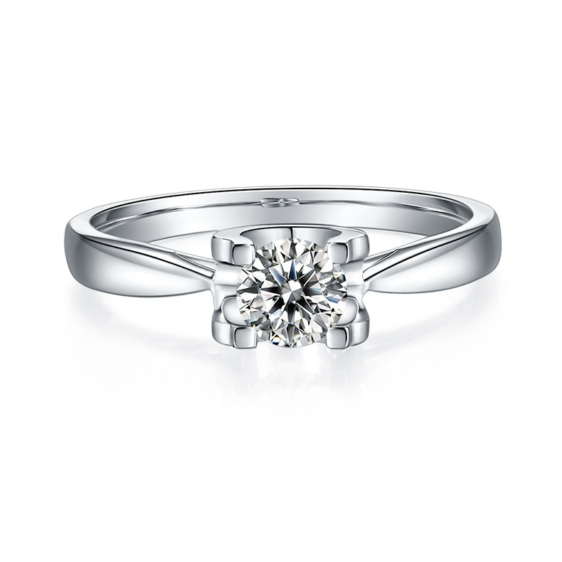 0.5CT Moissanite Ring In Sterling Silver