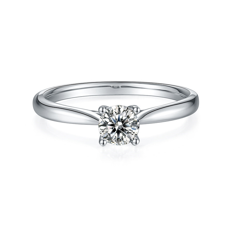 0.5CT Moissanite Ring In Sterling Silver