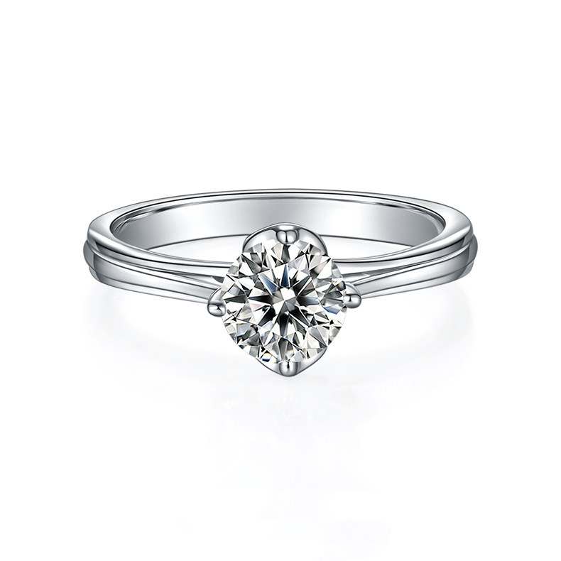 1CT Moissanite Ring In Sterling Silver