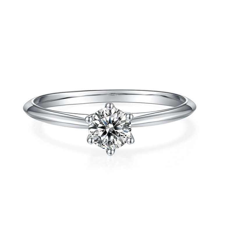 0.5CT Moissanite Ring In Sterling Silver