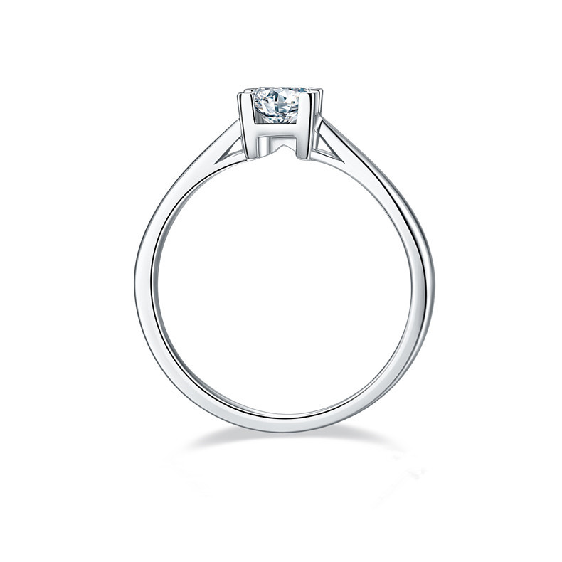 0.5CT Moissanite Ring In Sterling Silver