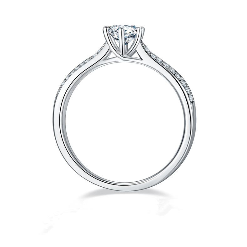 0.5CT Moissanite Ring In Sterling Silver