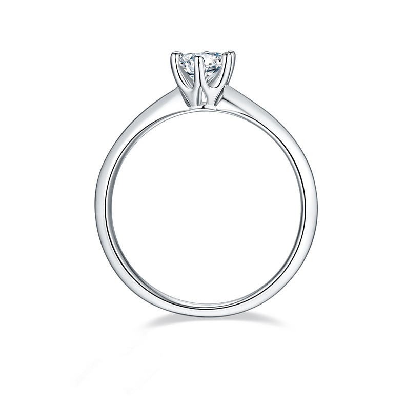 0.5CT Moissanite Ring In Sterling Silver