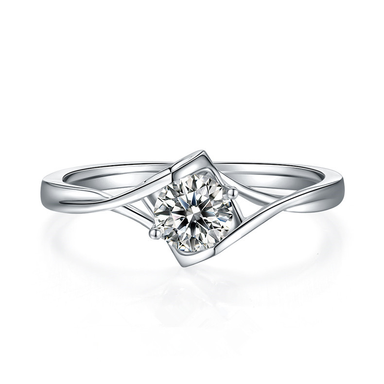 0.5CT Moissanite Ring In Sterling Silver