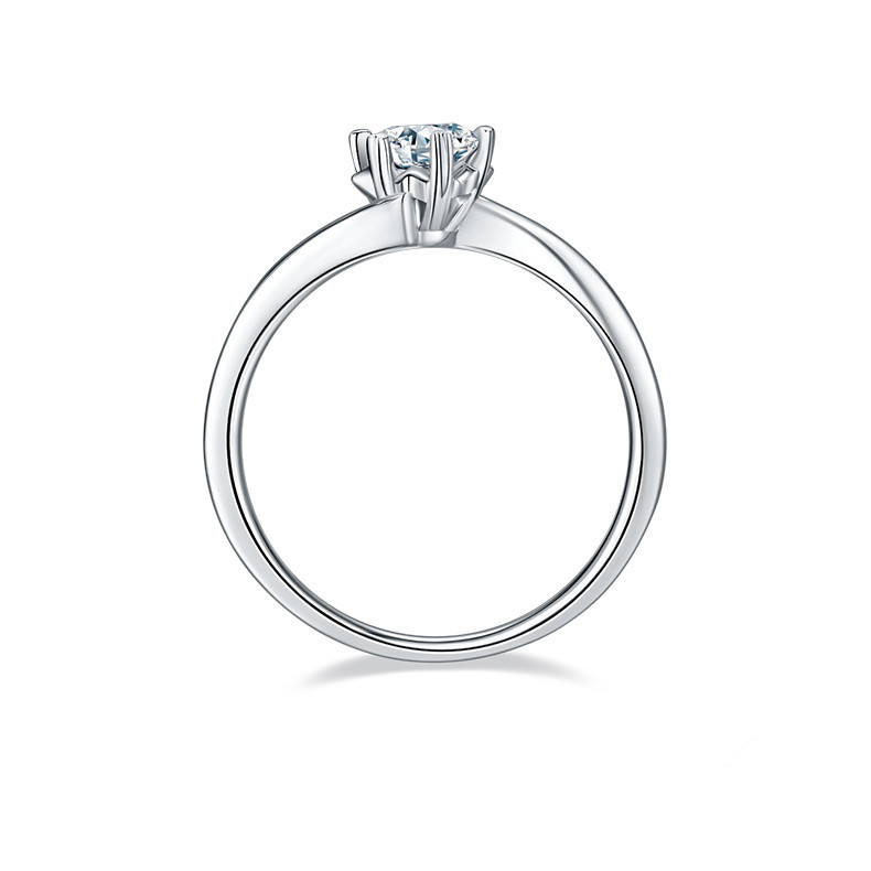 0.5CT Moissanite Ring In Sterling Silver