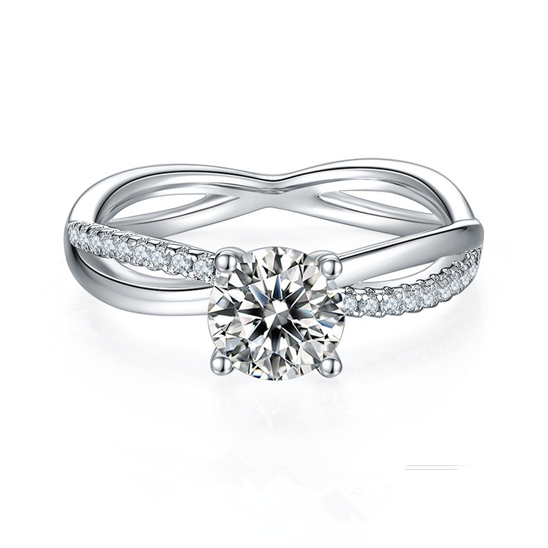 1CT Moissanite Ring In Sterling Silver