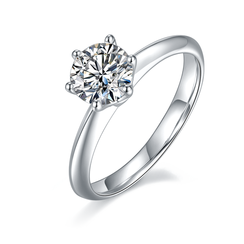 1CT Moissanite Ring In Sterling Silver