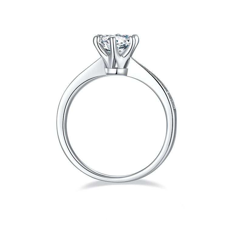 1CT Moissanite Ring In Sterling Silver