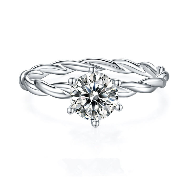 1CT Moissanite Ring In Sterling Silver