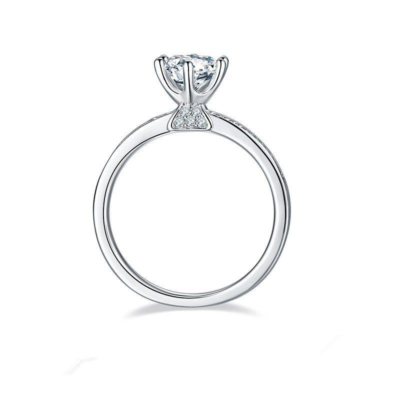 1CT Moissanite Ring In Sterling Silver