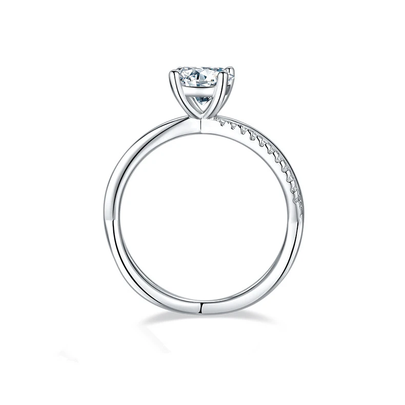 1CT Moissanite Ring In Sterling Silver