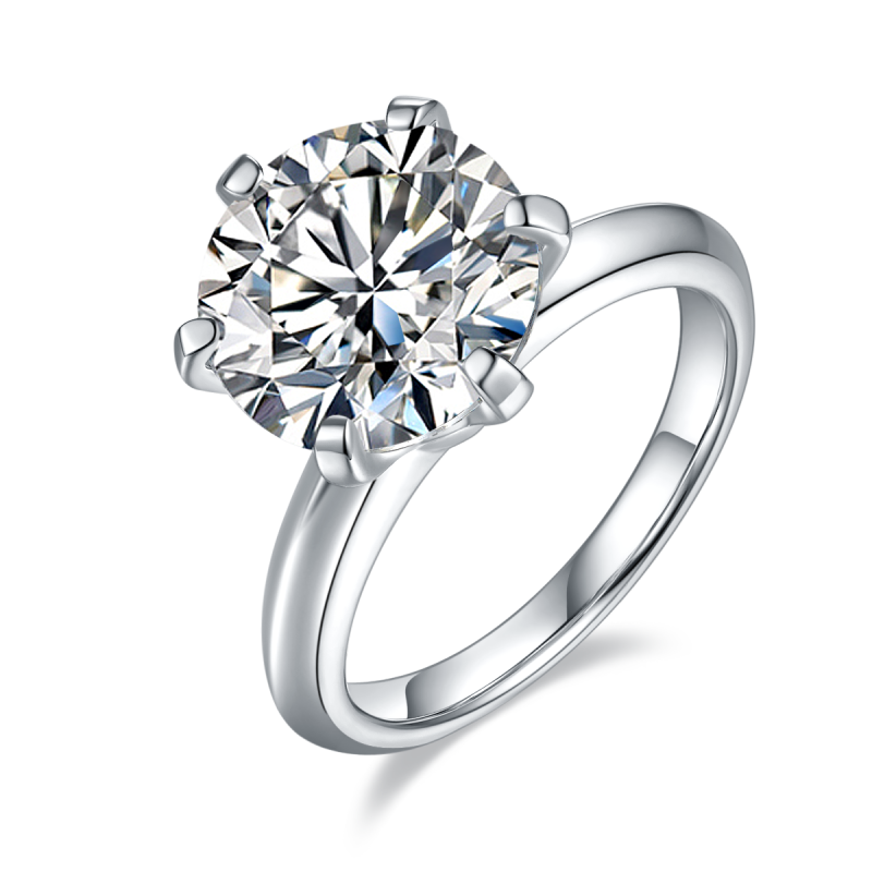 5CT Moissanite Ring In Sterling Silver