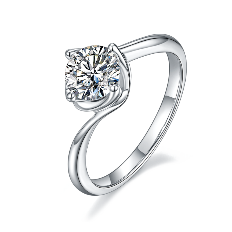 1CT Moissanite Ring In Sterling Silver