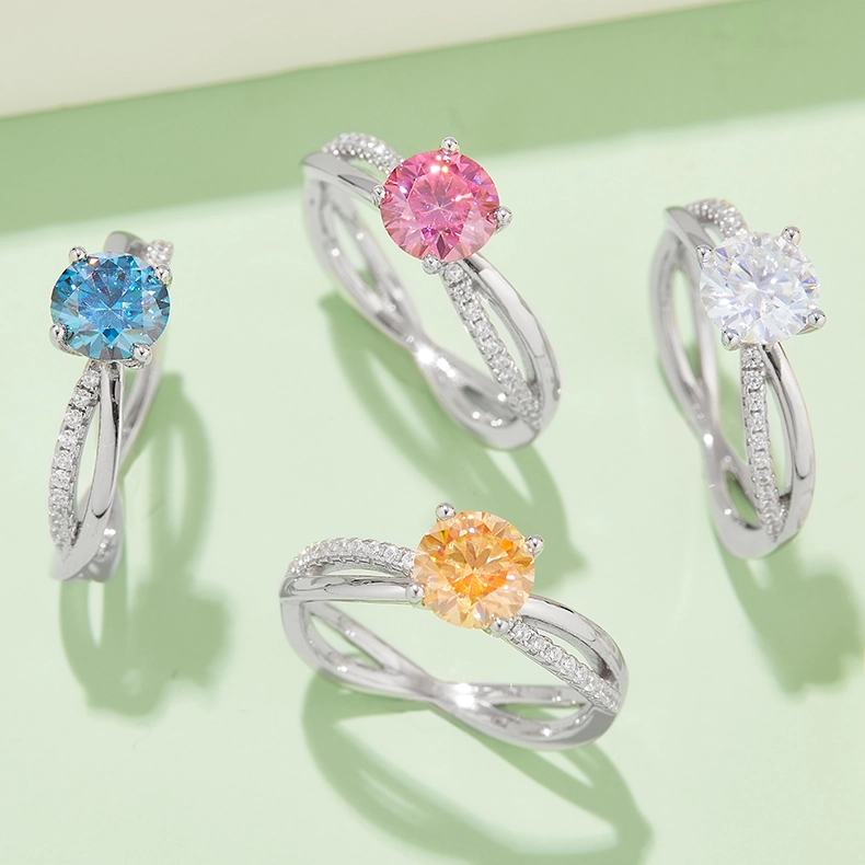1CT Moissanite Ring In Sterling Silver