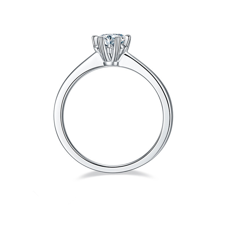 0.5CT Moissanite Ring In Sterling Silver