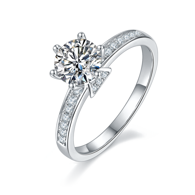 1CT Moissanite Ring In Sterling Silver