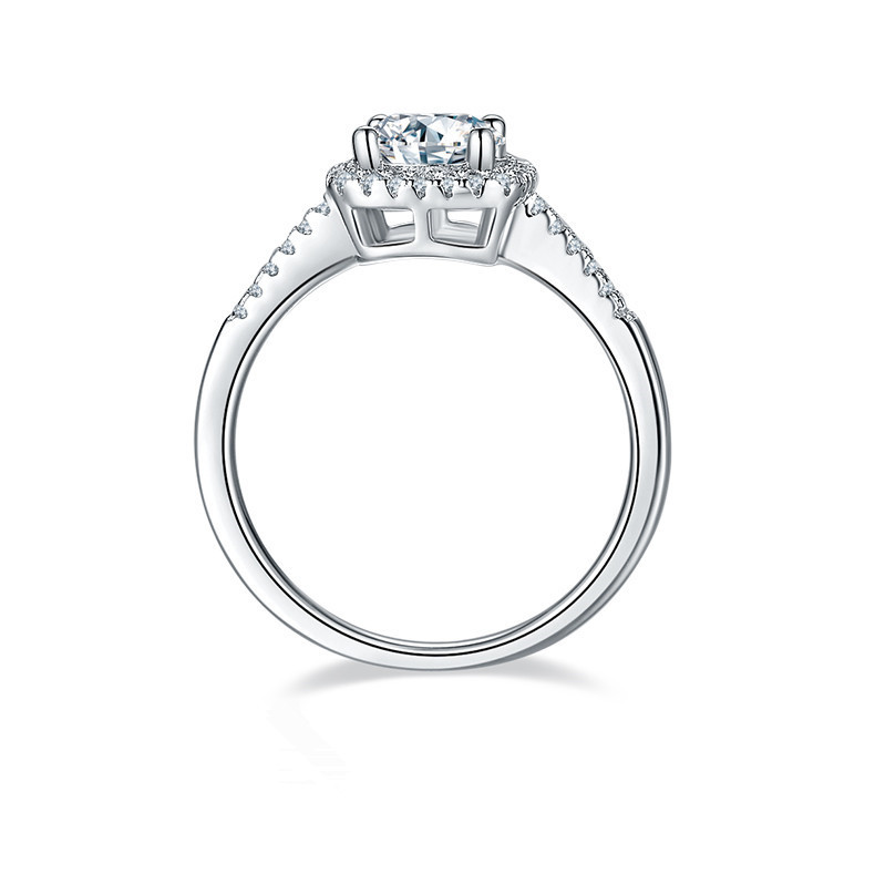 1CT Moissanite Ring In Sterling Silver