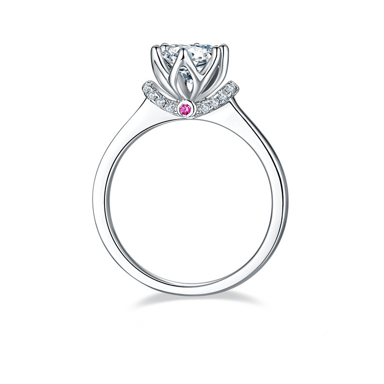 1CT Moissanite Ring In Sterling Silver