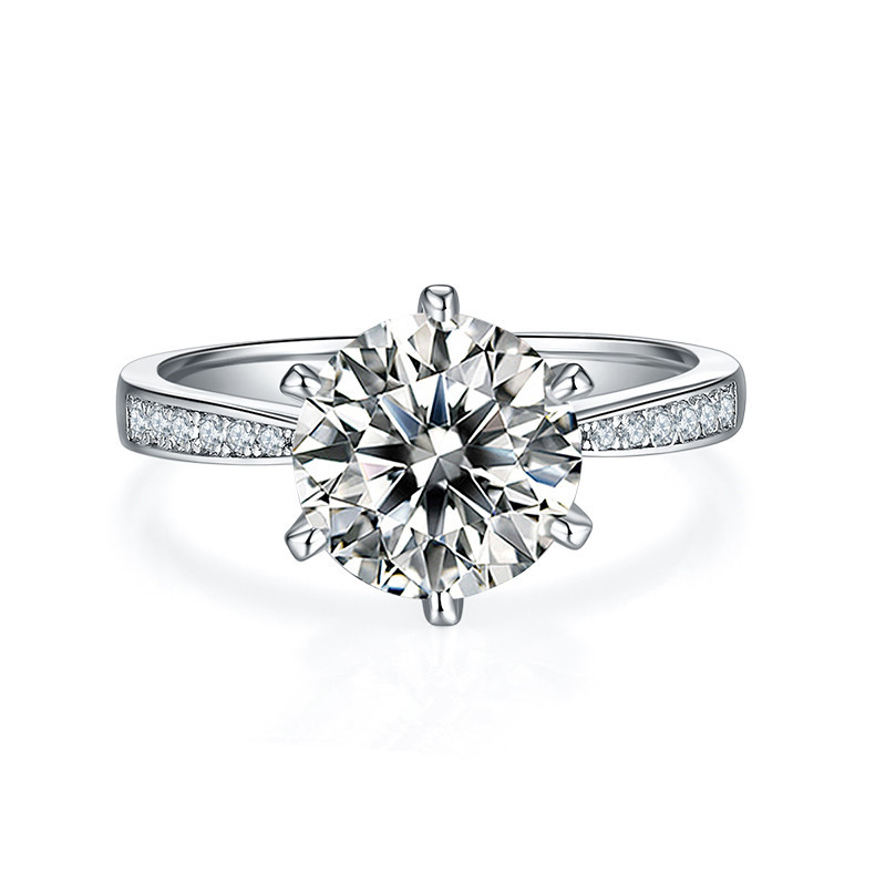 3CT Moissanite Ring In Sterling Silver