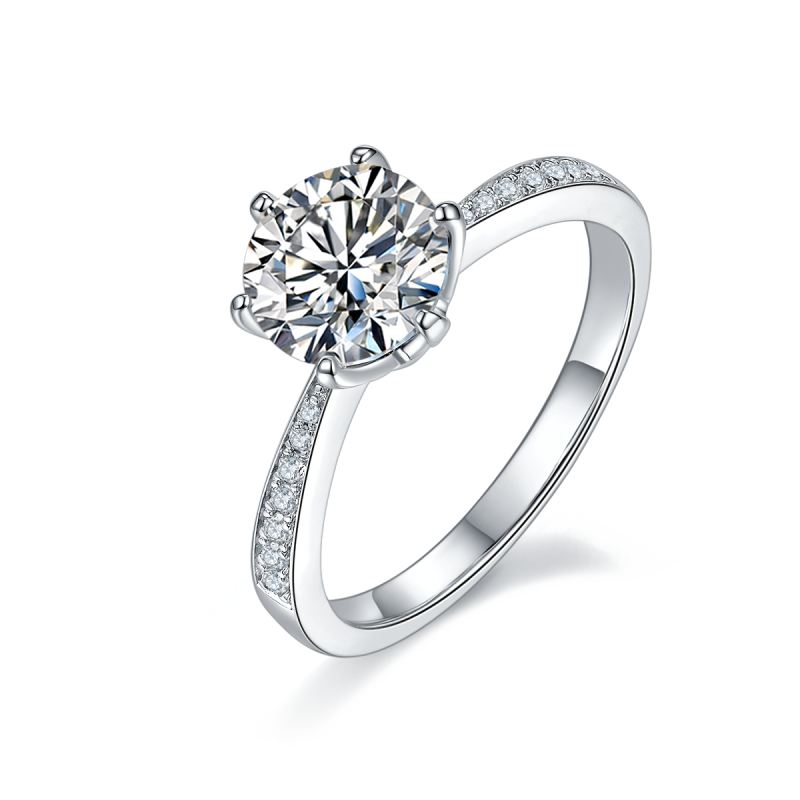 1.5CT Moissanite Ring In Sterling Silver