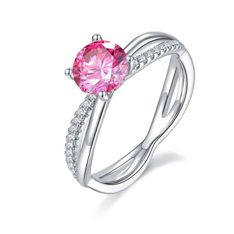 1CT Moissanite Ring In Sterling Silver