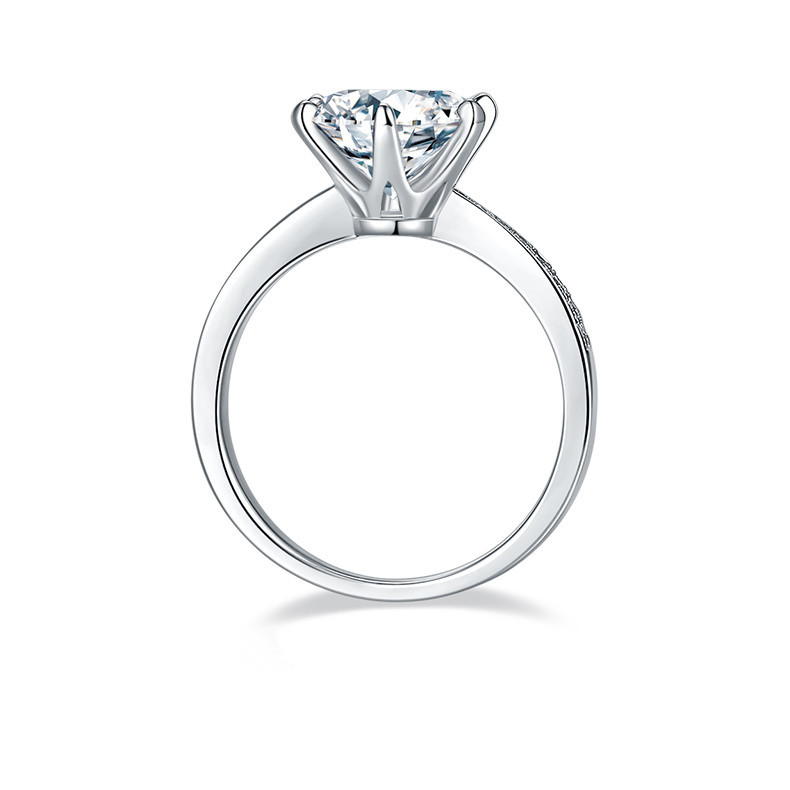 3CT Moissanite Ring In Sterling Silver