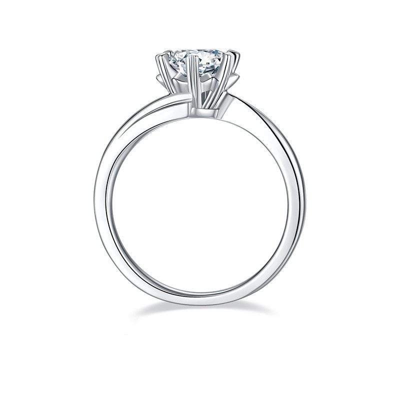 1CT Moissanite Ring In Sterling Silver