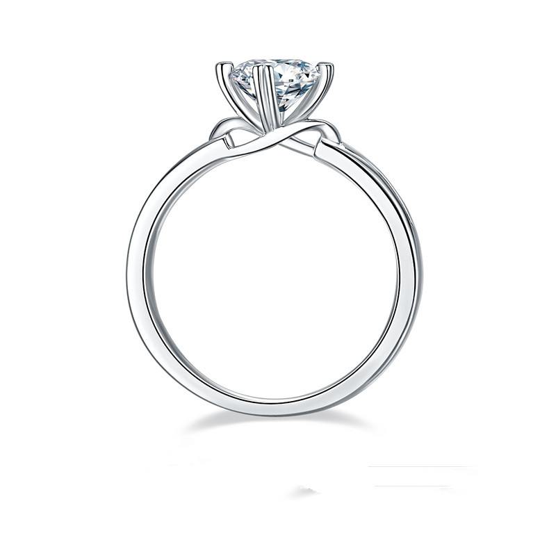 1CT Moissanite Ring In Sterling Silver