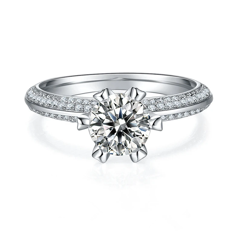 1CT Moissanite Ring Letter H & W In Sterling Silver