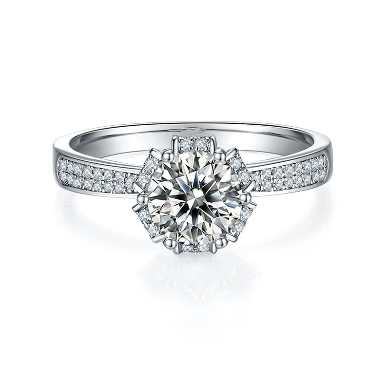 1CT Moissanite Ring In Sterling Silver