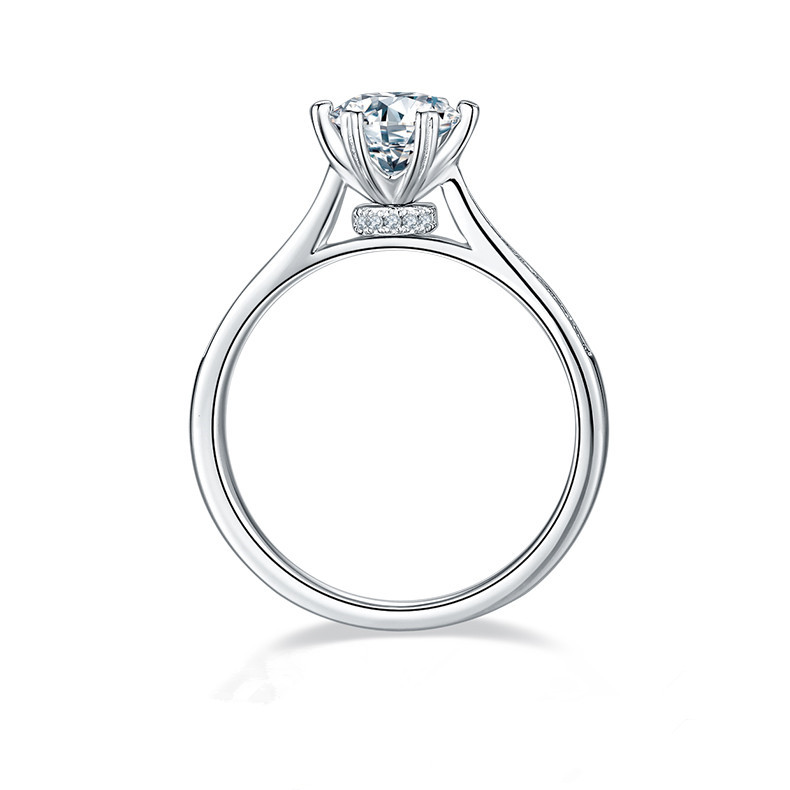 1CT Moissanite Ring In Sterling Silver