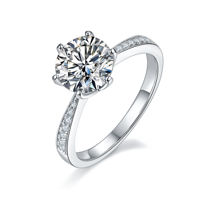 1.5CT Moissanite Ring In Sterling Silver