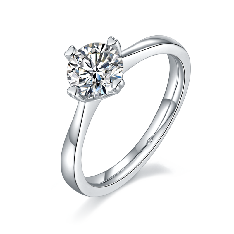 1CT Moissanite Ring In Sterling Silver