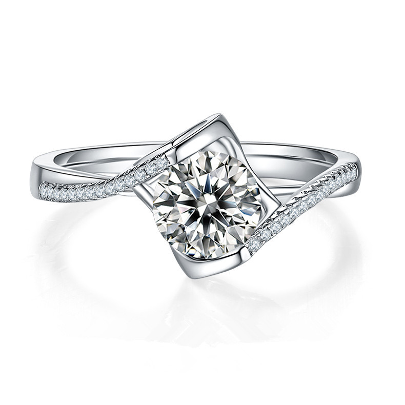 1CT Moissanite Ring In Sterling Silver