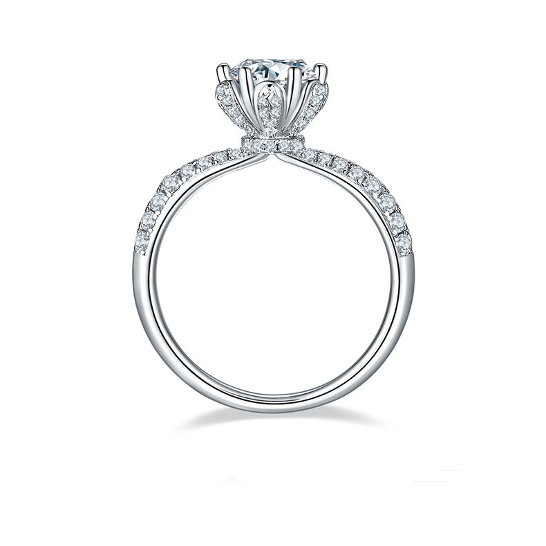 1CT Moissanite Ring In Sterling Silver