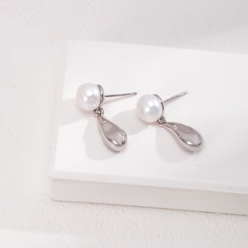 Natural Pearl Sterling Silver Earrings