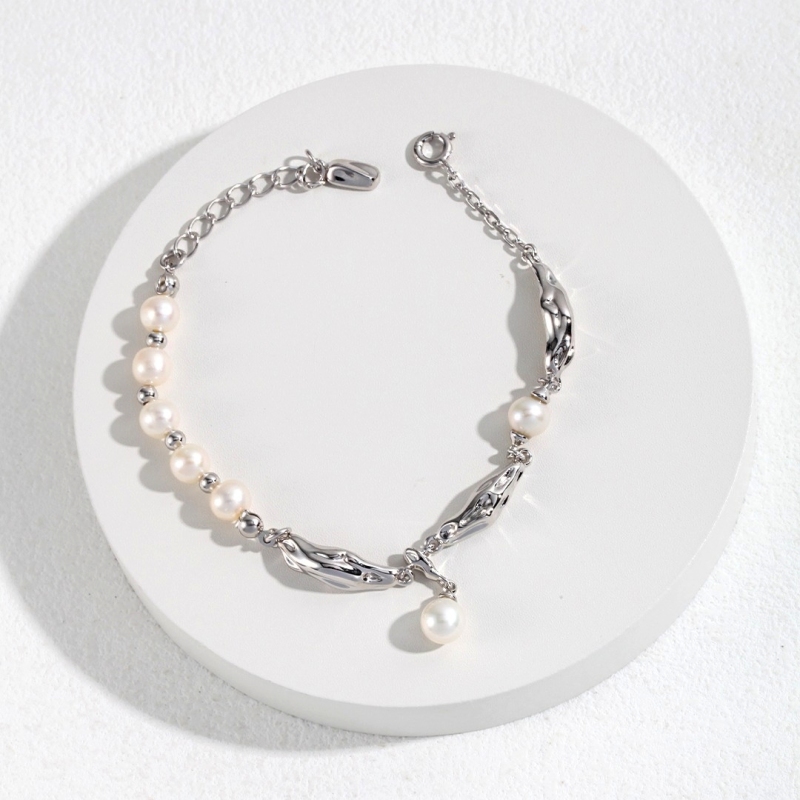 Natural Pearl Sterling Silver Bracelet