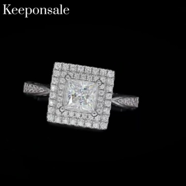 1CT Moissanite Ring In Sterling Silver