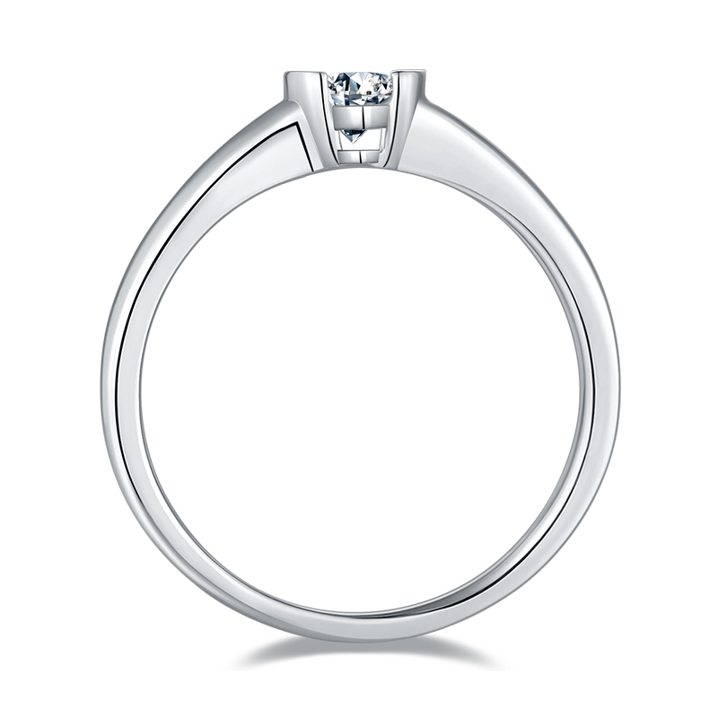 0.5CT Moissanite Ring In Sterling Silver