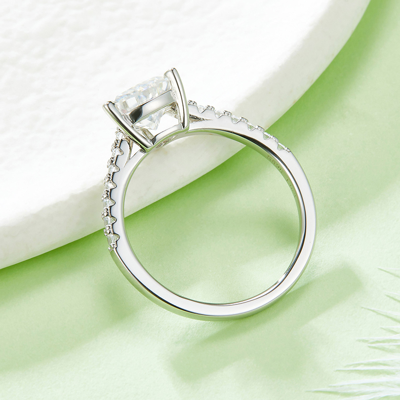 1CT Moissanite Ring In Sterling Silver