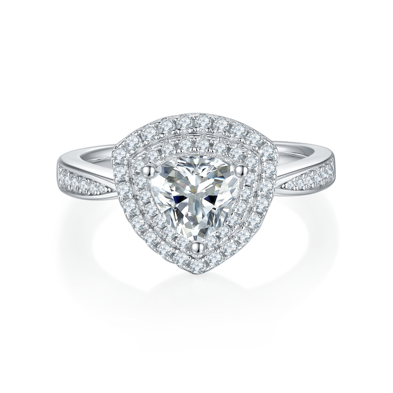 1CT Moissanite Ring In Sterling Silver