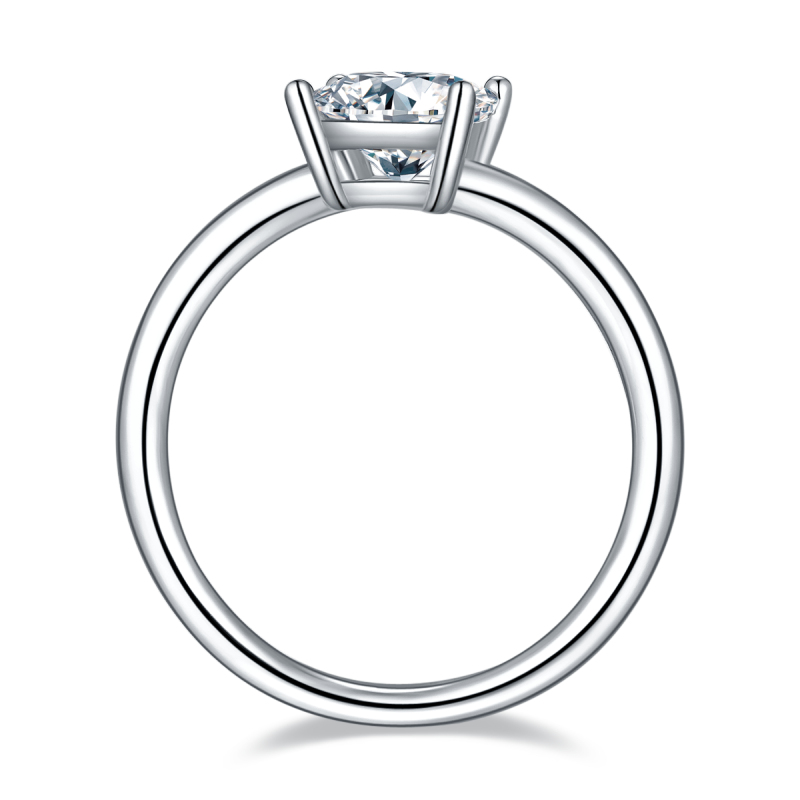 1CT Moissanite Ring In Sterling Silver